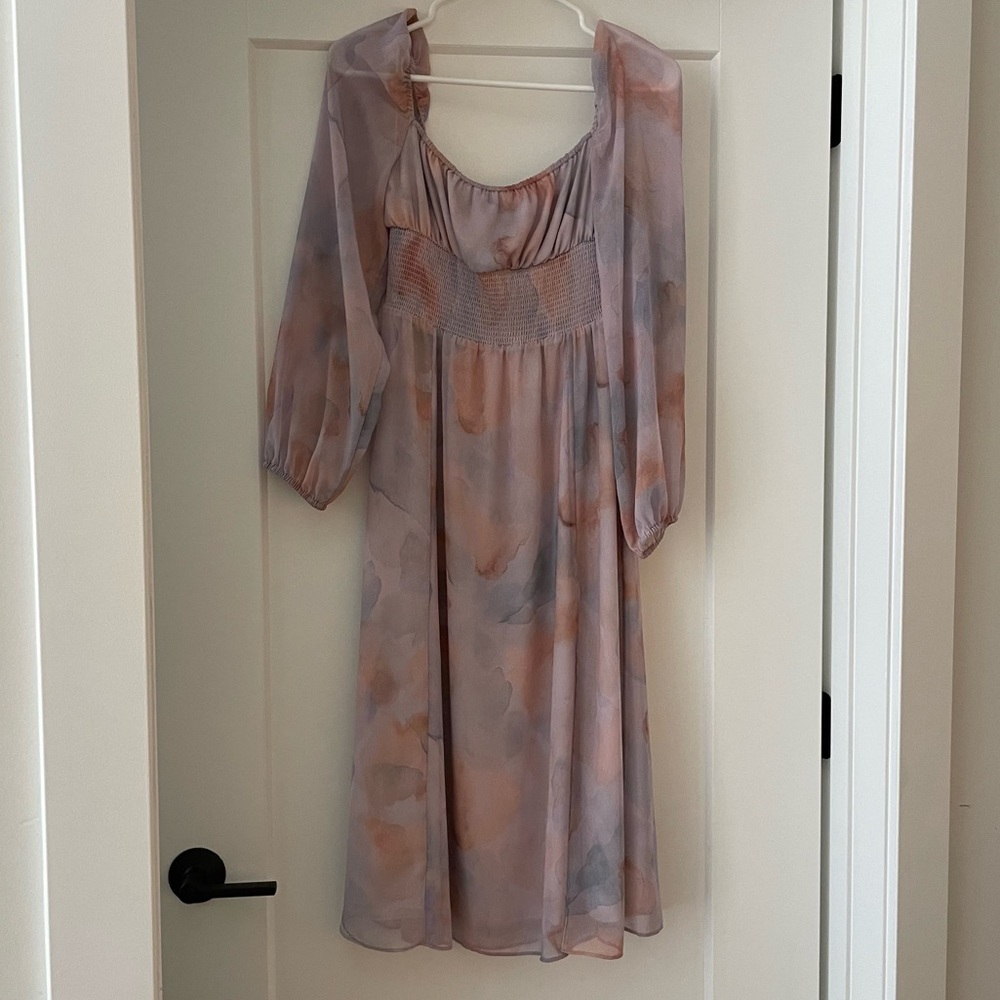 Aritzia midi pastel watercolor dress! NWT